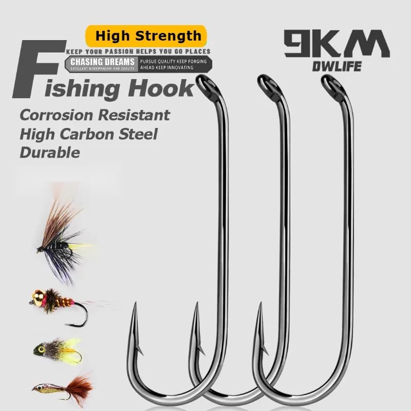 เบ็ดตกปลาแบบมีเงี่ยงขนาดเล็กสำหรับผูก Fly Tying 50 ชิ้น