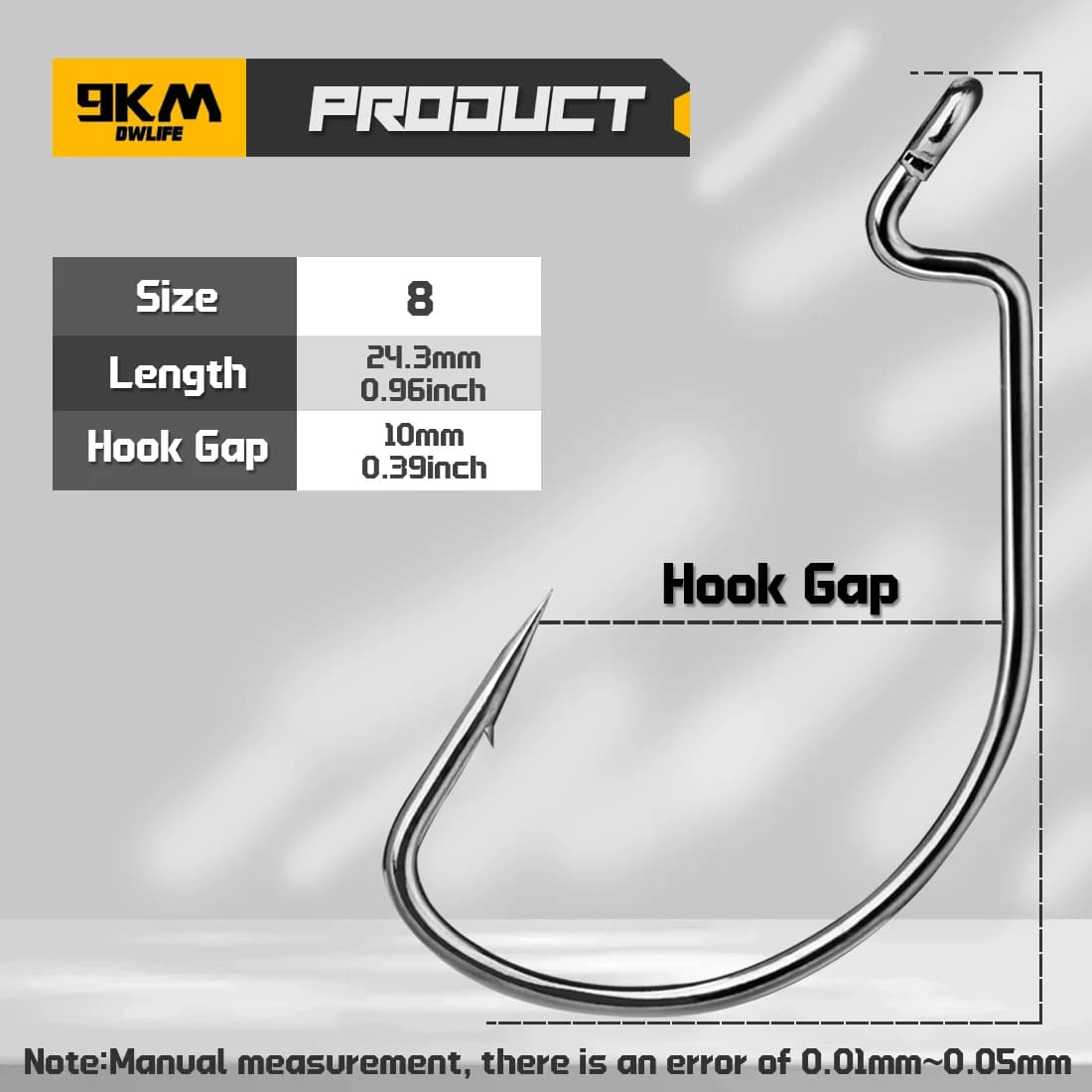เบ็ดตกปลา Offset Worm Hook ขนาดกว้างพิเศษ EWG 100 ชิ้น