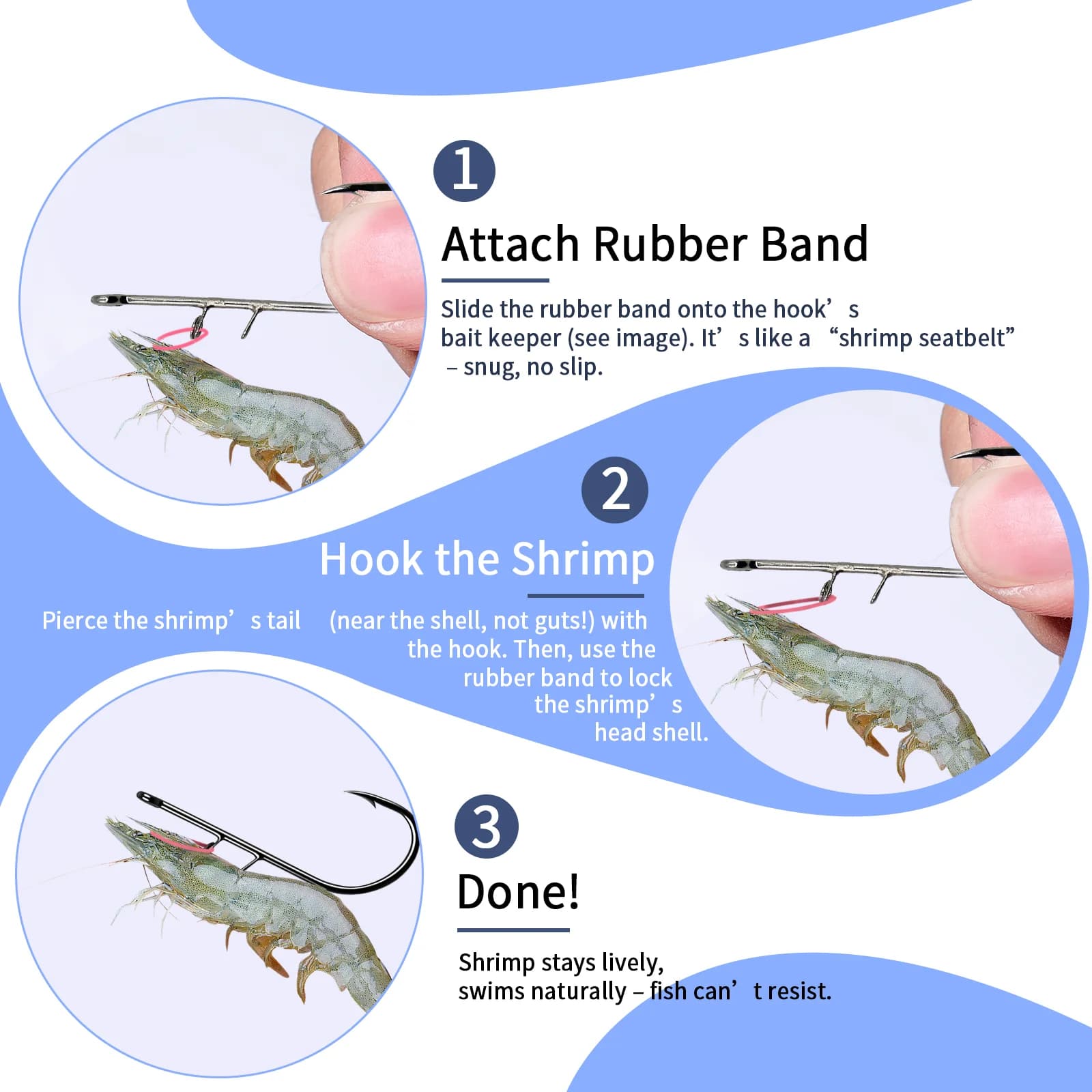 ตะขอเกี่ยวกุ้งสด 25-200 ชิ้น