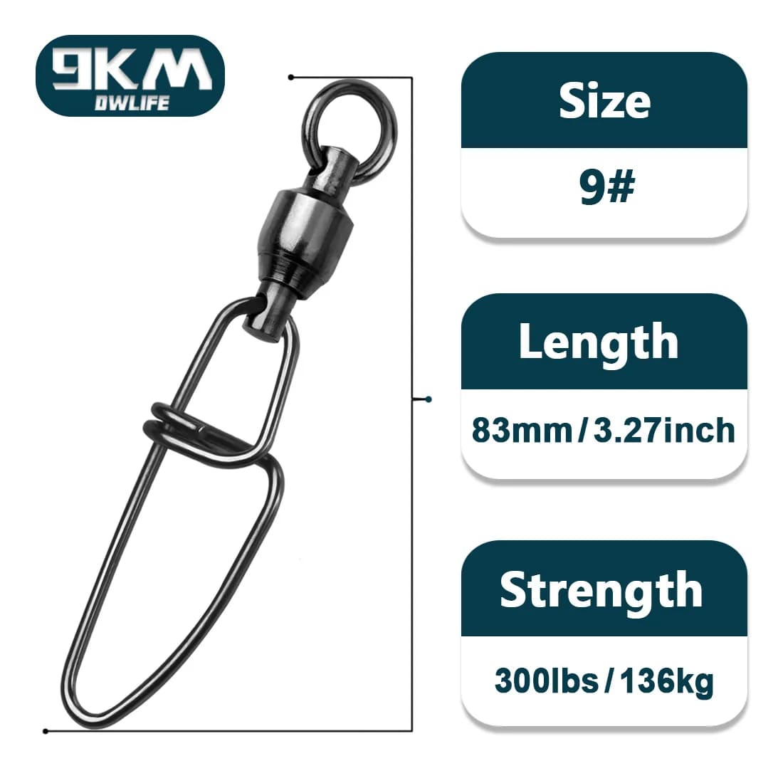 ตัวหมุนลูกปืนแบบคลิป (Snap Swivel) 20-100 ชิ้น