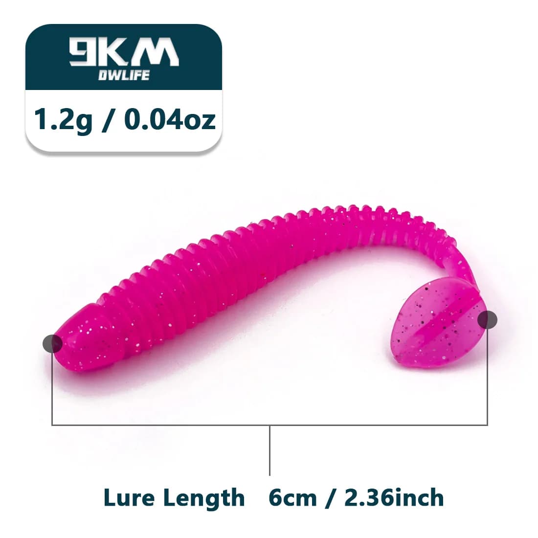 เหยื่ออ่อน T-Tail Grub Swimbaits พลาสติกนิ่ม 15 ชิ้น