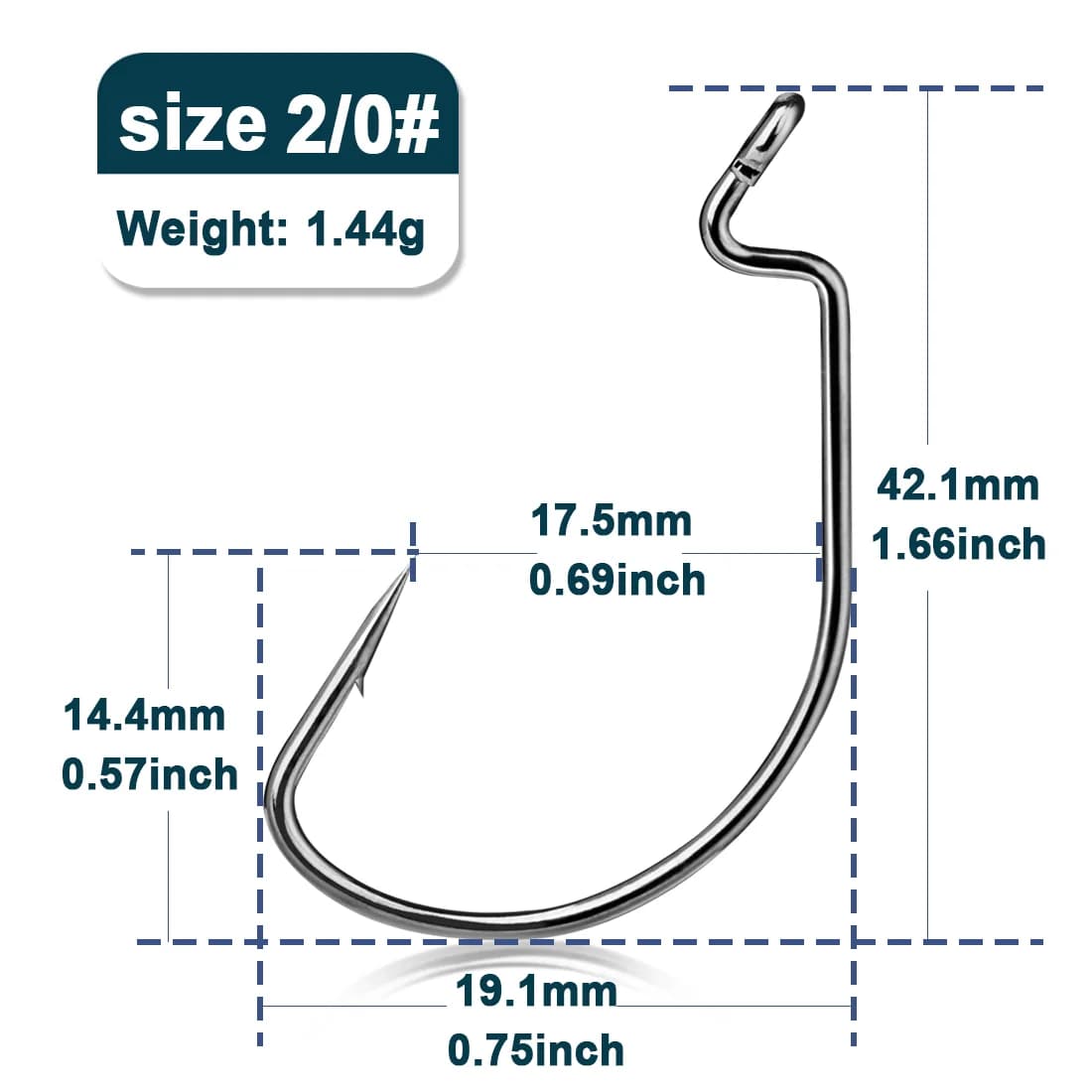 เบ็ดตกปลาแบบ Offset Wide Gap EWG สำหรับหนอน