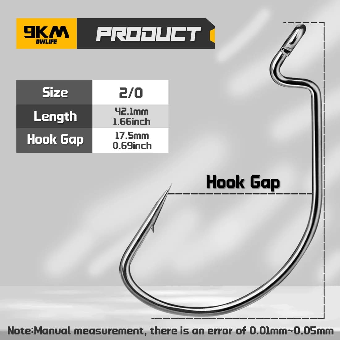 เบ็ดตกปลา Offset Worm Hook ขนาดกว้างพิเศษ EWG 100 ชิ้น