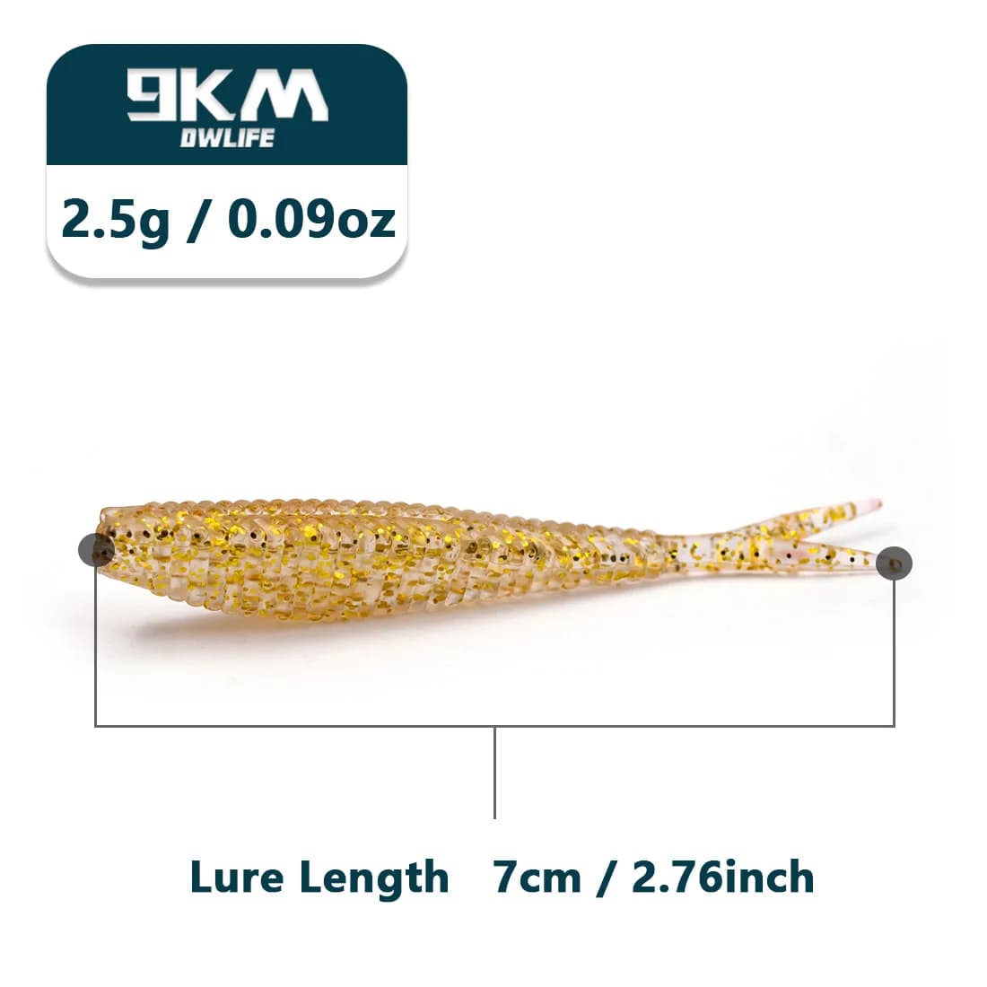 เหยื่อปลอมพลาสติกนุ่มหางแบนแยกสองแฉก Swimbaits 15 ชิ้น ขนาด 7 ซม.