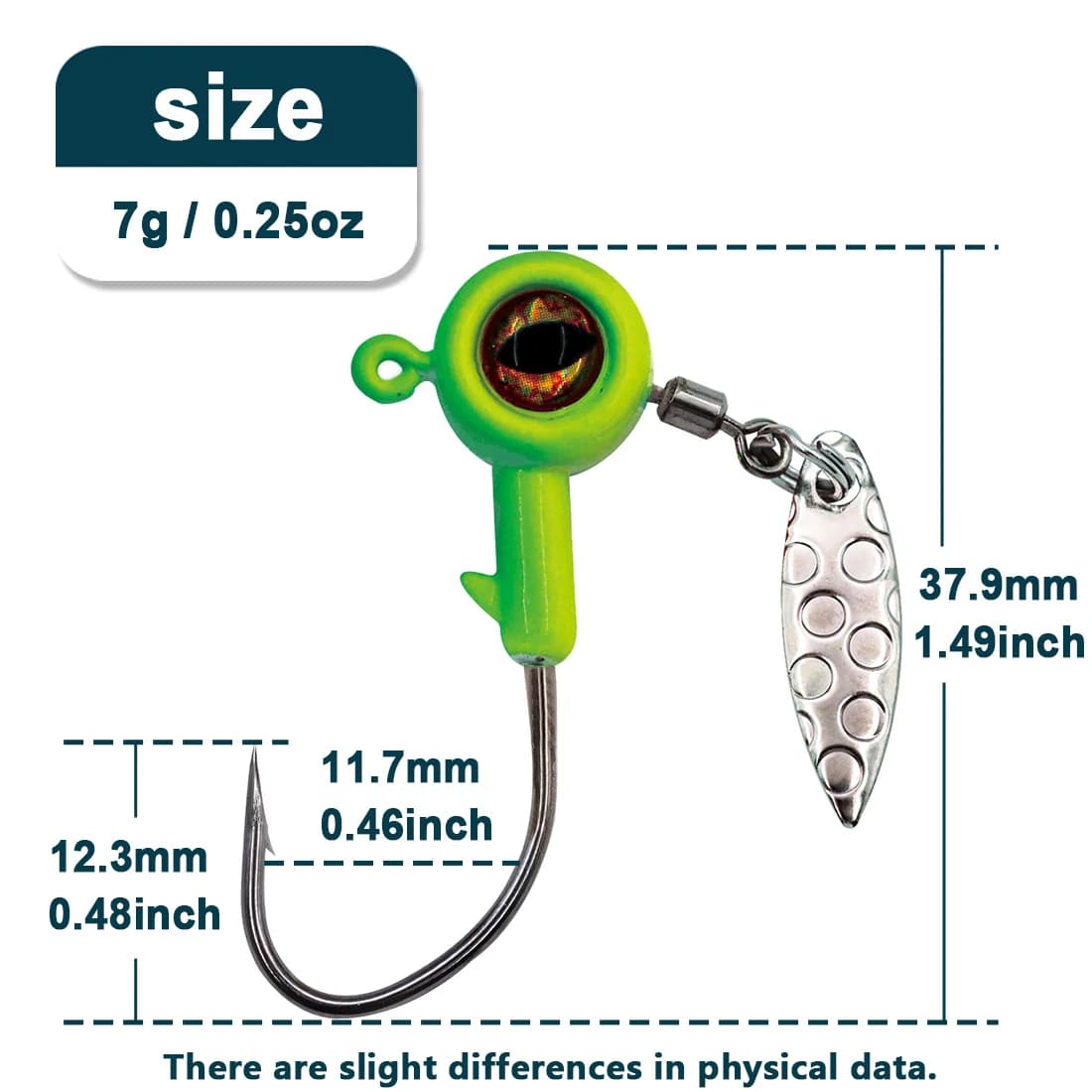 ตะขอหัว jig พร้อมใบพัด Willow Blade Spinner Underspin