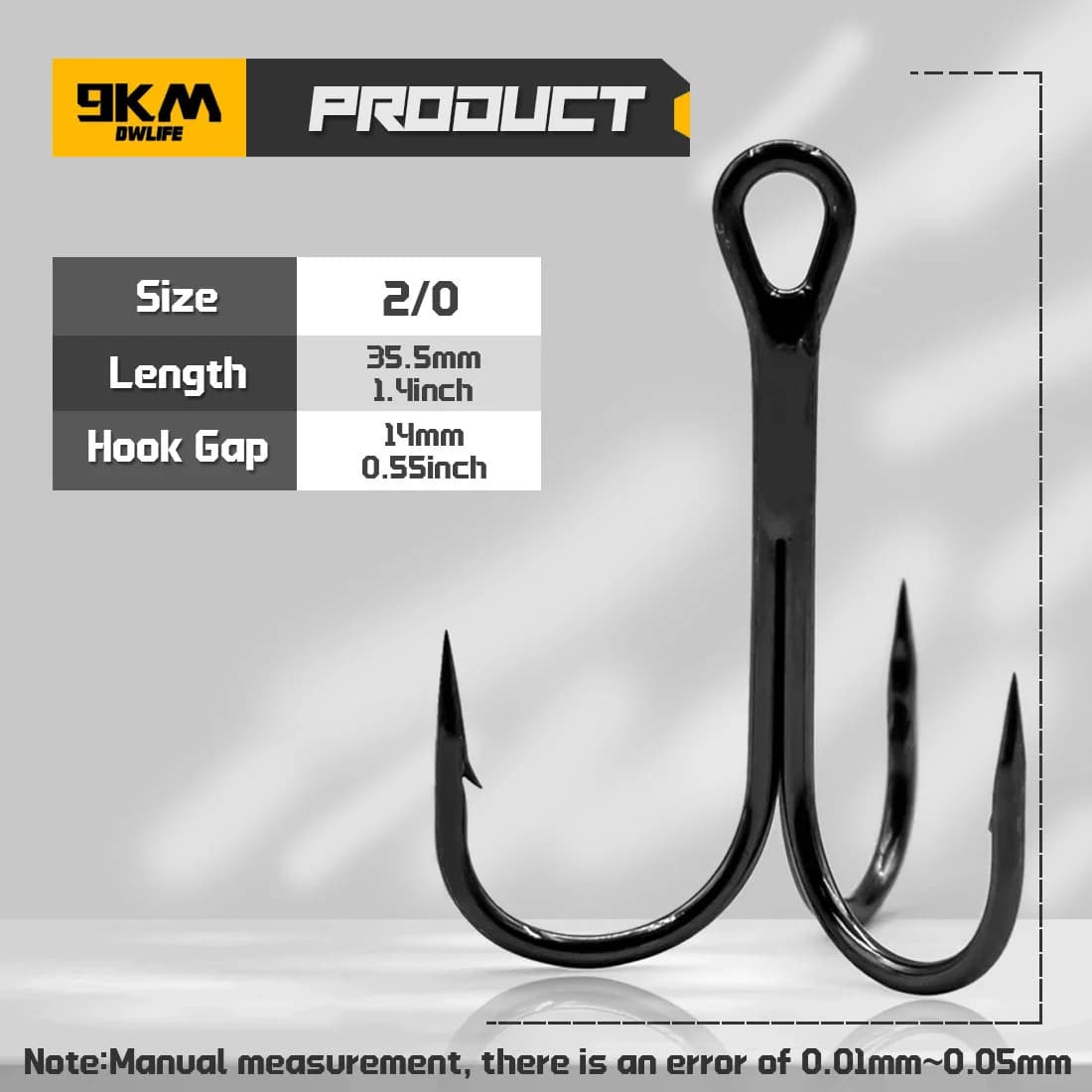 เบ็ดสามทาง Treble Hook เหล็กกล้าคาร์บอนสูง, 15 ชิ้น