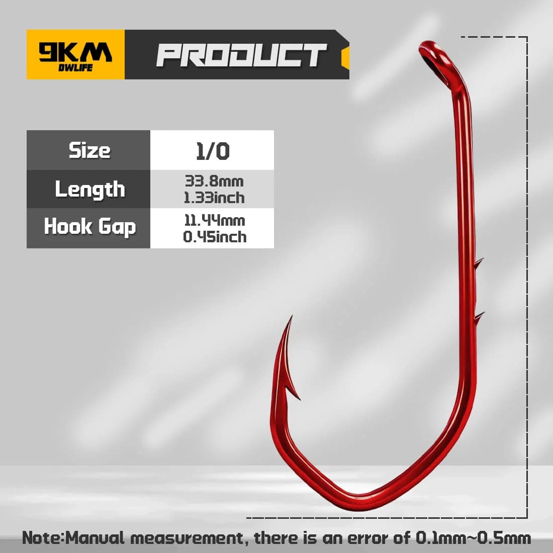 เบ็ดตกปลายาวสีแดง Offset Baitholder ทรง V-Bend สำหรับหนอน