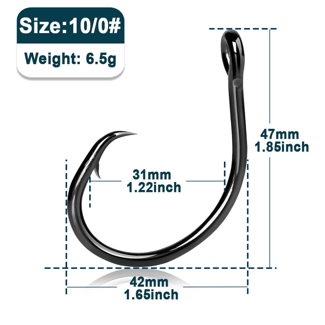 เบ็ดวงแหวน Circle Hook แข็งแรงพิเศษ 5 เท่า, 25-50 ชิ้น
