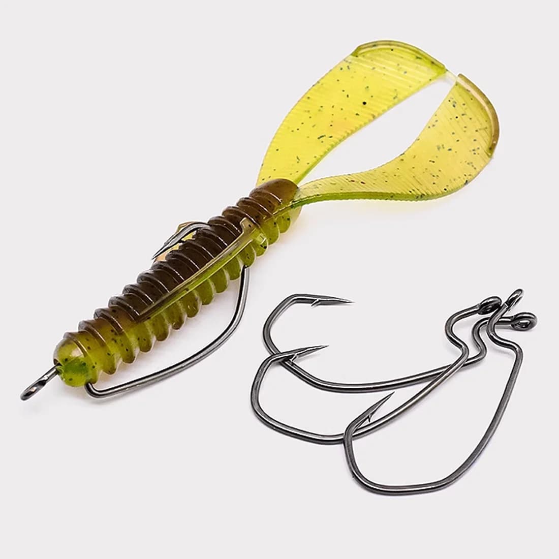 เบ็ด Worm Hook แบบ V-Bend ช่องกว้าง EWG, 25-100 ชิ้น