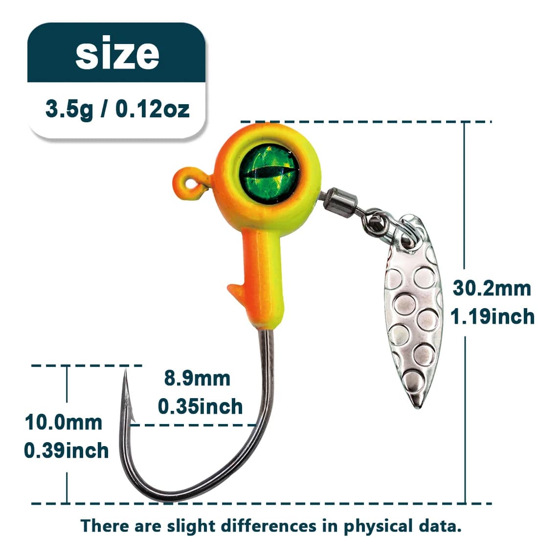 ตะขอหัว jig พร้อมใบพัด Willow Blade Spinner Underspin