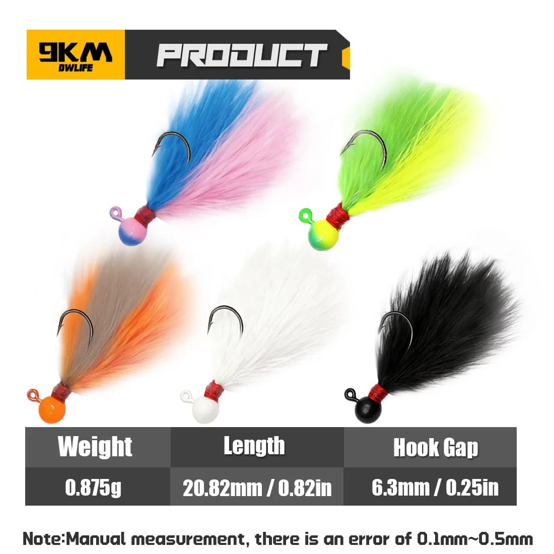 ชุดตะขอฟลาย Jig ขน Marabou ผสมสี 5 ชิ้น