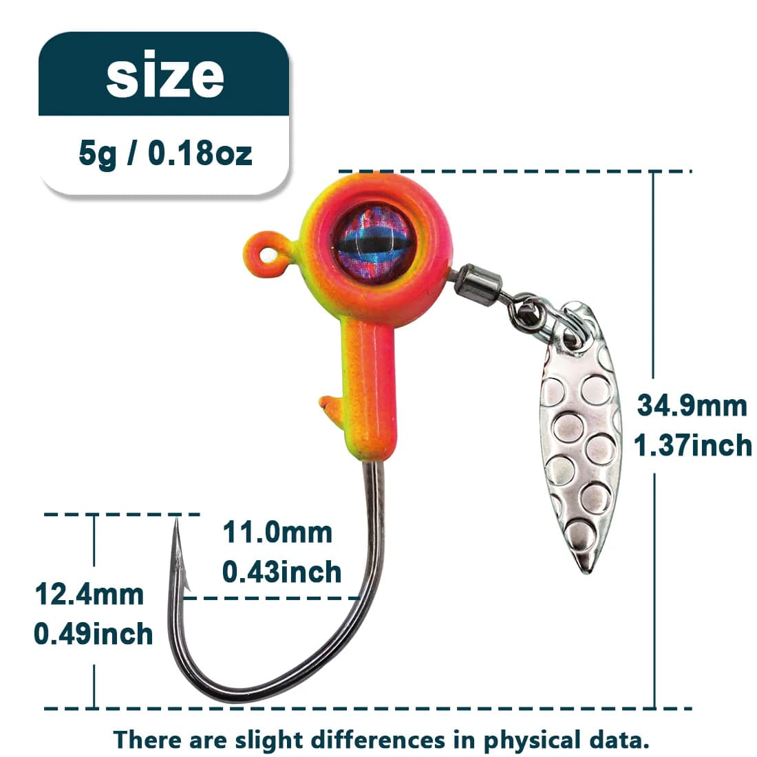 ตะขอหัว jig พร้อมใบพัด Willow Blade Spinner Underspin