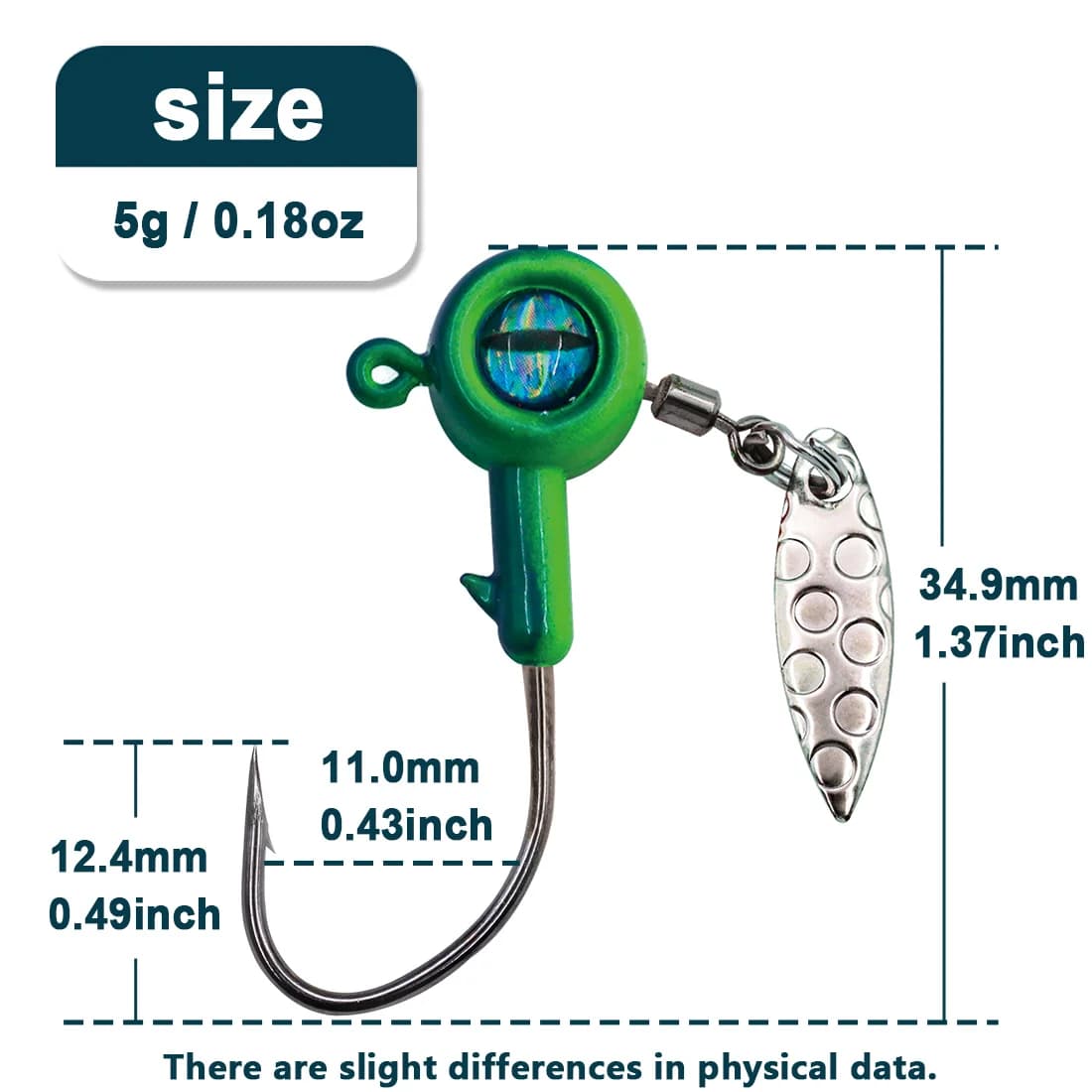 ตะขอหัว jig พร้อมใบพัด Willow Blade Spinner Underspin
