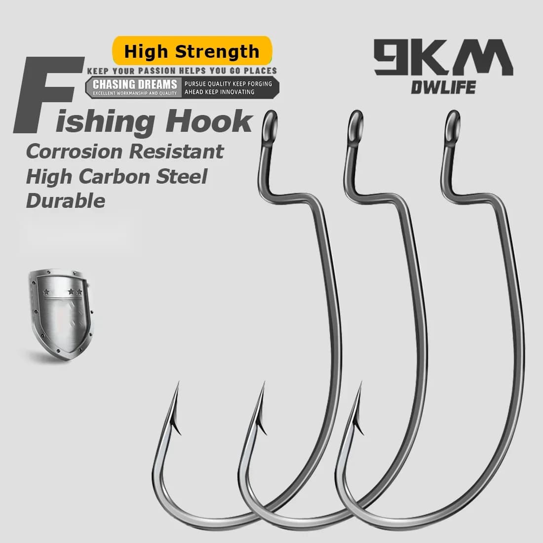 ตะขอเบ็ด Worm Hook EWG สำหรับตกปลากระพง, 25 ชิ้น