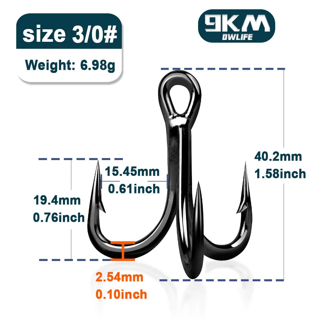 ตะขอสามง่าม Treble Hooks แข็งแรง 4 เท่า, 10-30 ชิ้น