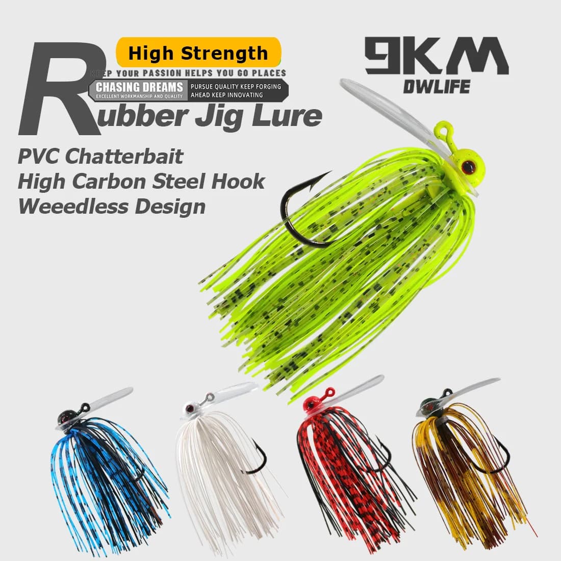 เหยื่อปลอม Jig แบบ Chatterbait กันตองหญ้า พร้อมกระโปรงซิลิโคน