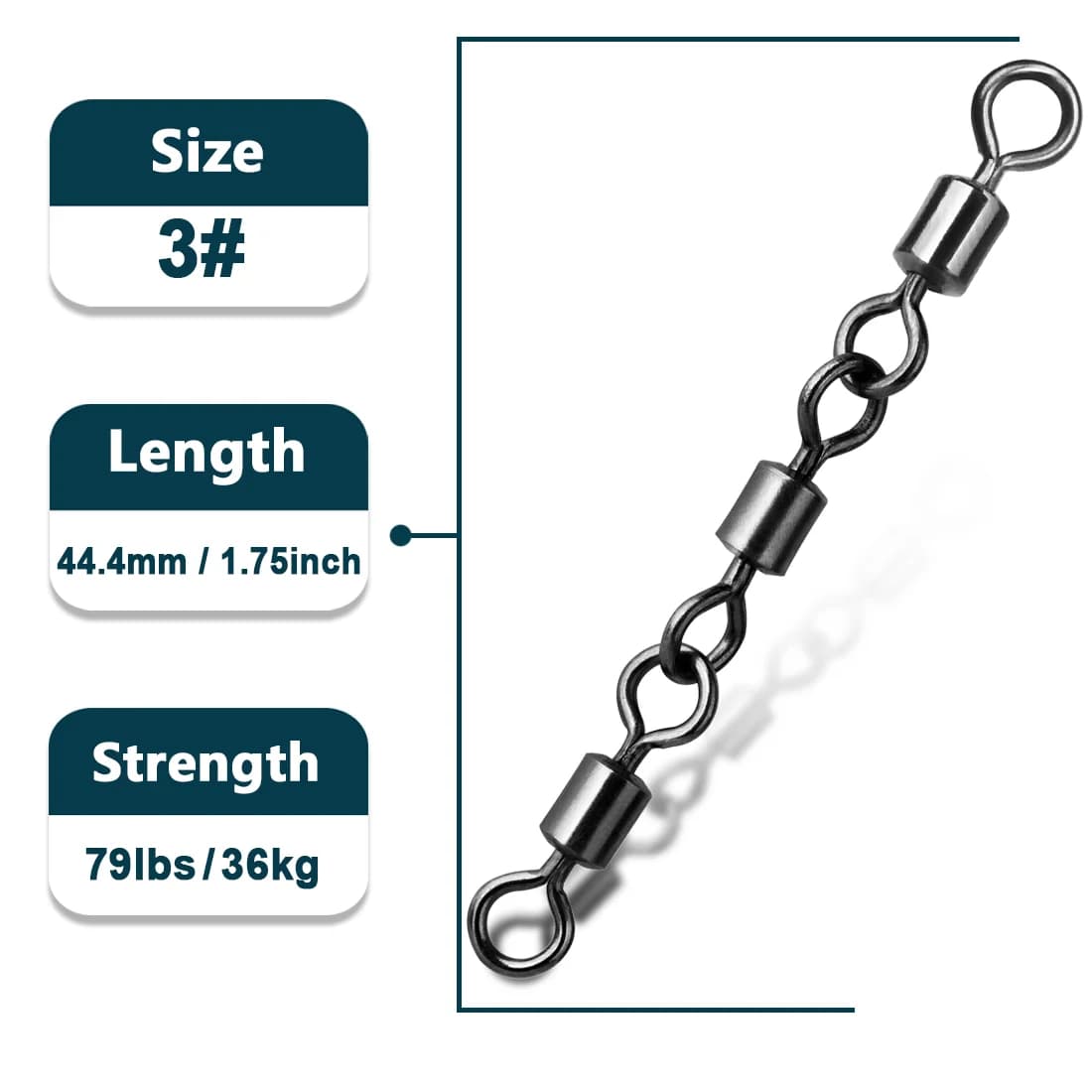 ลูกหมุน barrels swivel แบบสามข้อต่อ, 15-60 ชิ้น