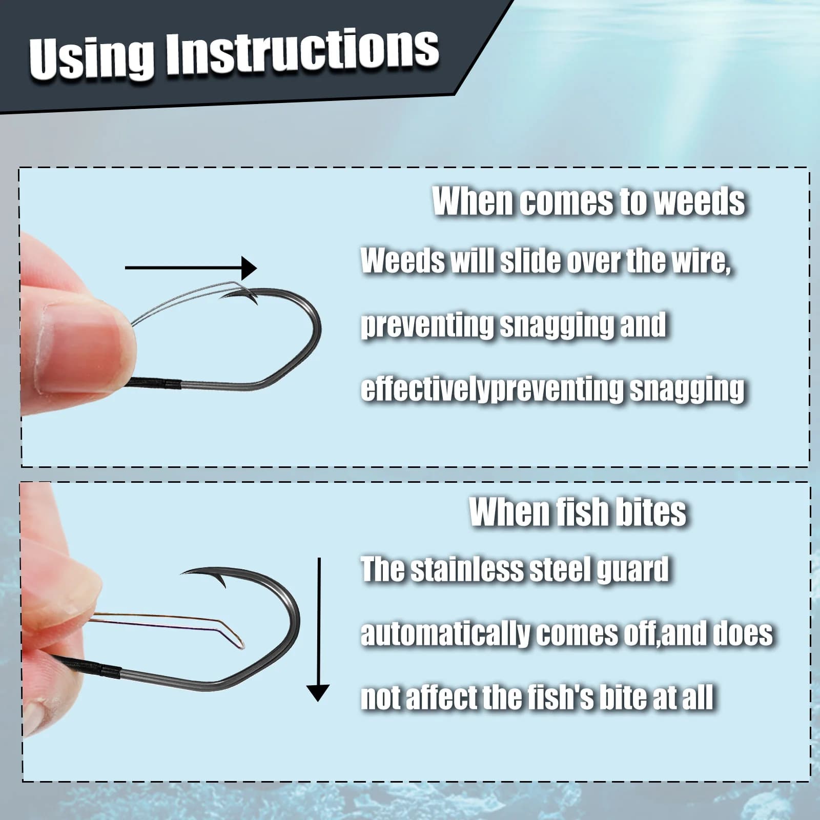 ตะขอตกปลา V-Bend แบบ Wacky Weedless สำหรับหนอนยาง