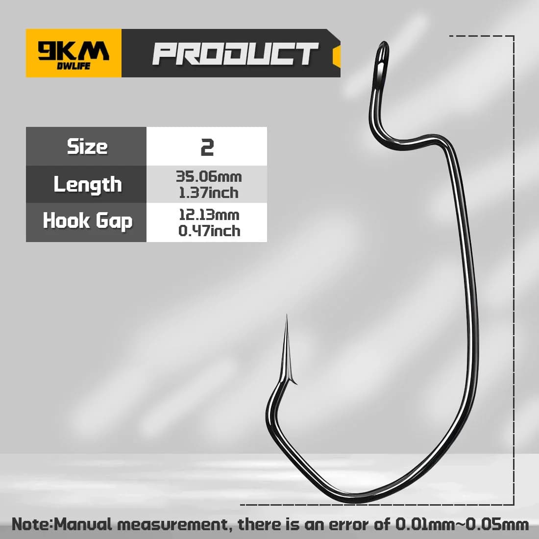 เบ็ด Worm Hook แบบ V-Bend ช่องกว้าง EWG, 25-100 ชิ้น
