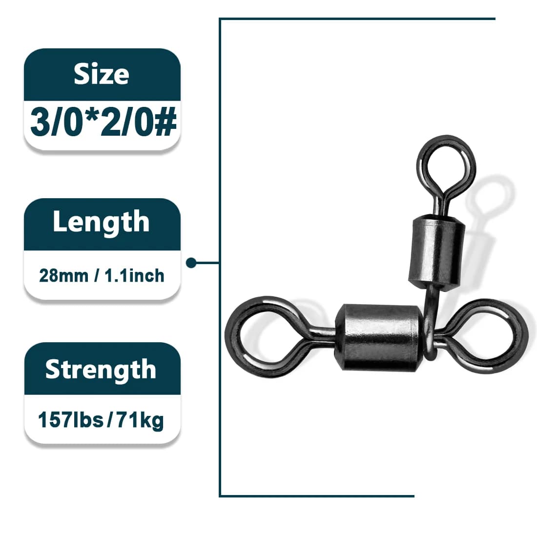 ตัวหมุนสามทาง Crossline Swivels, 25-100 ชิ้น