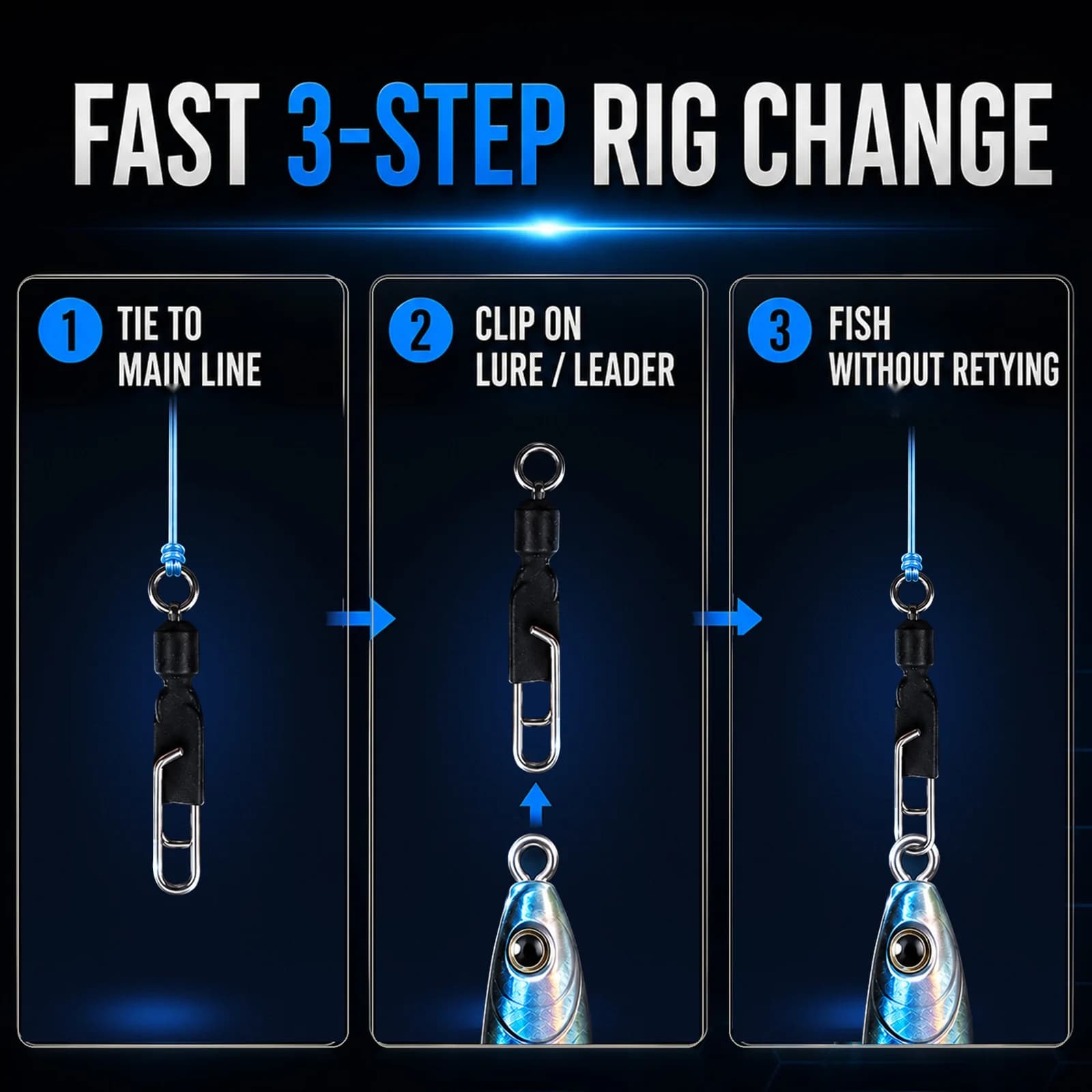 ข้อหมุน barrel swivel พร้อมตะขอ snap 15-30 ชิ้น