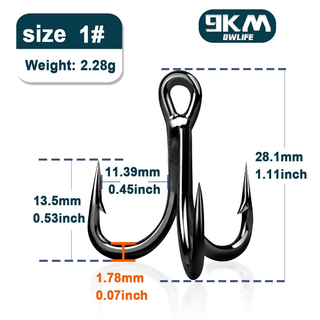 ตะขอสามง่าม Treble Hooks แข็งแรง 4 เท่า, 10-30 ชิ้น