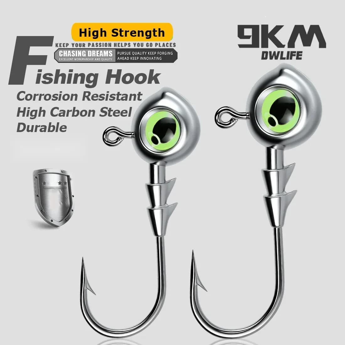 หัวตะขอ Jig เรืองแสง 10 ชิ้น, 3.5g-10g