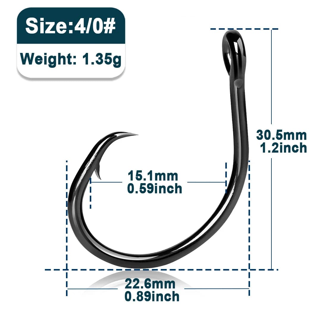 เบ็ดวงแหวน Circle Hook แข็งแรงพิเศษ 5 เท่า, 25-50 ชิ้น